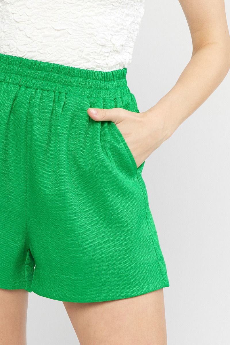 Green High Waisted Shorts