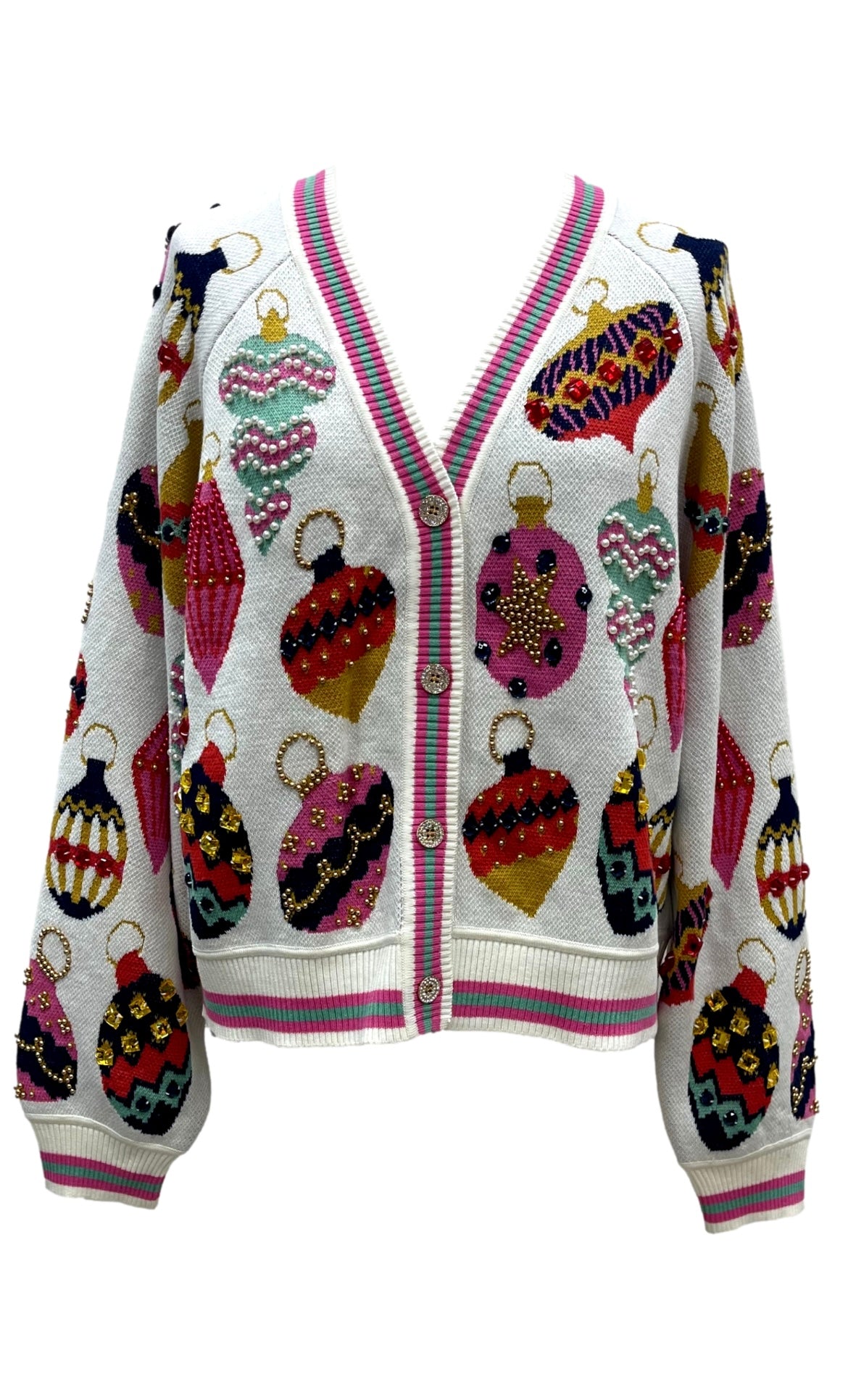 Queen of Sparkles Beige Multi Ornament Cardigan