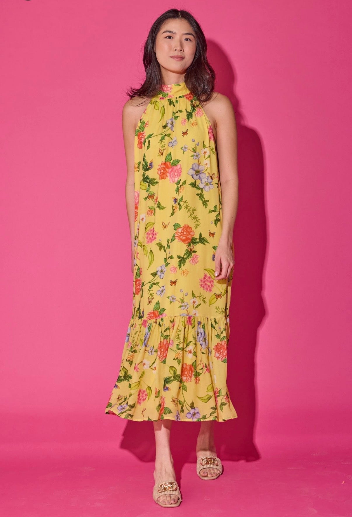Alden Adair Perry Dress Yellow Parterre