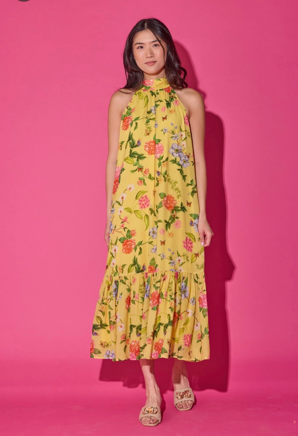 Alden Adair Perry Dress Yellow Parterre