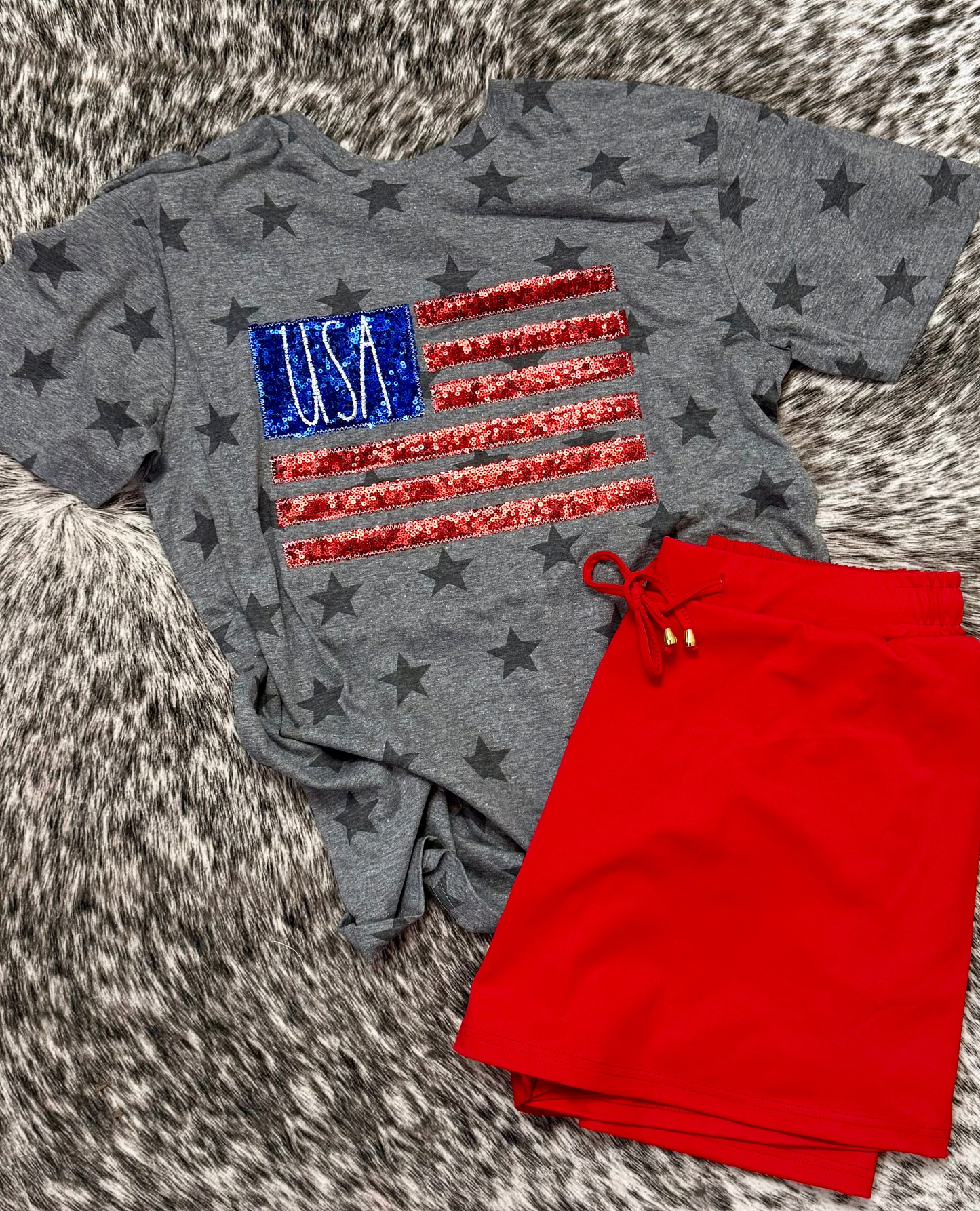 Star-Spangled Sequin Flag Tee
