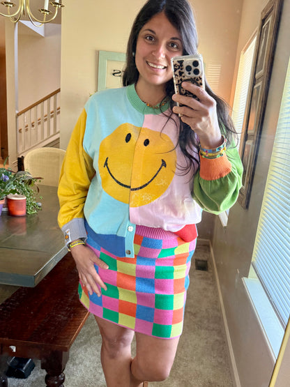 Queen of Sparkles Licensed Colorblock Smiley Cardigan