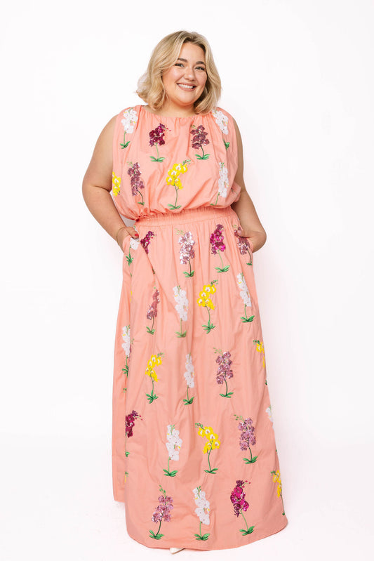 Queen of Sparkles Peach Lilac Bubble Top