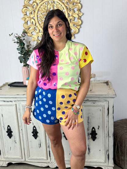 Queen of Sparkles Multi Colorblock Shorts