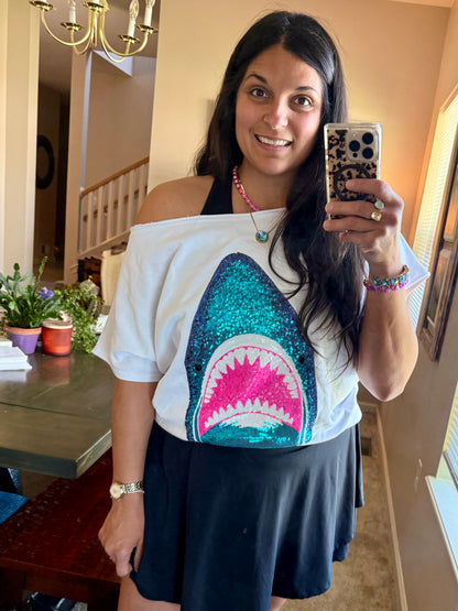 Off The Shoulder Shark Attack Top