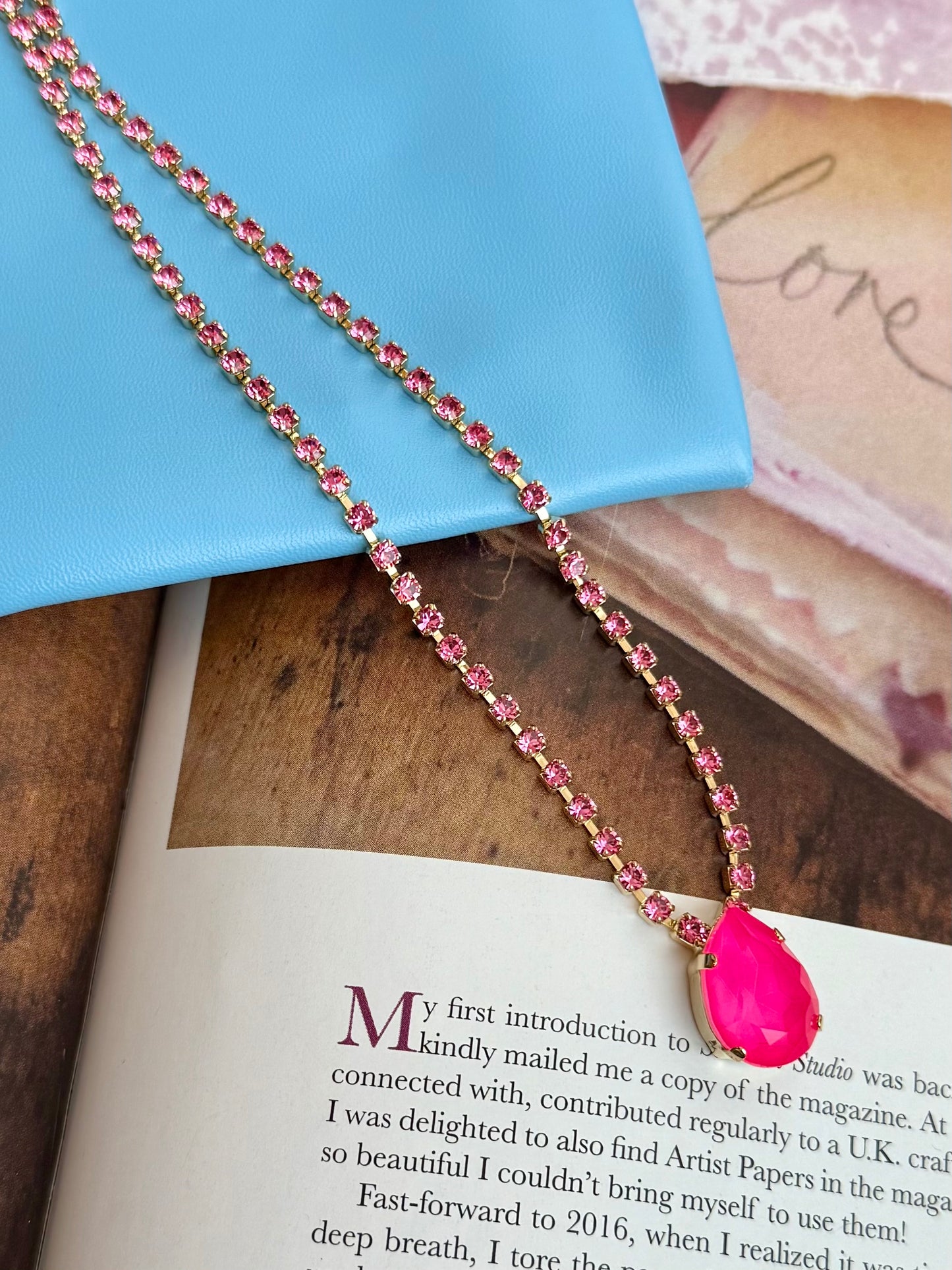 Milli Necklace in Electric Pink Tova