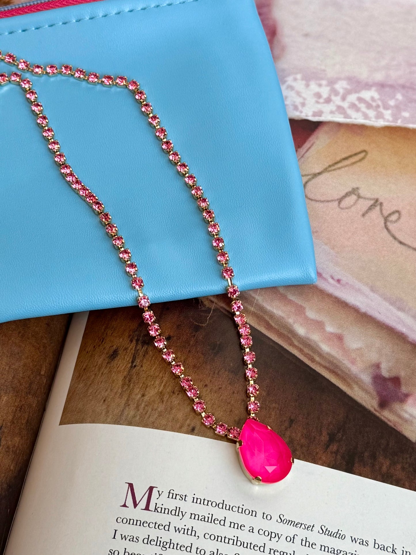 Milli Necklace in Electric Pink Tova