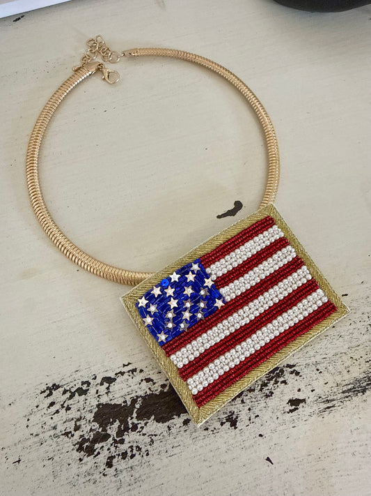 Stars and Stripes Statement Necklace
