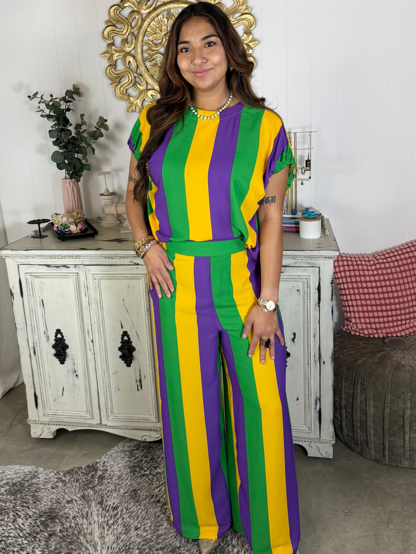 Mardi Gras Striped Pants