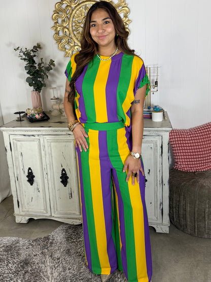 Mardi Gras Striped Pants
