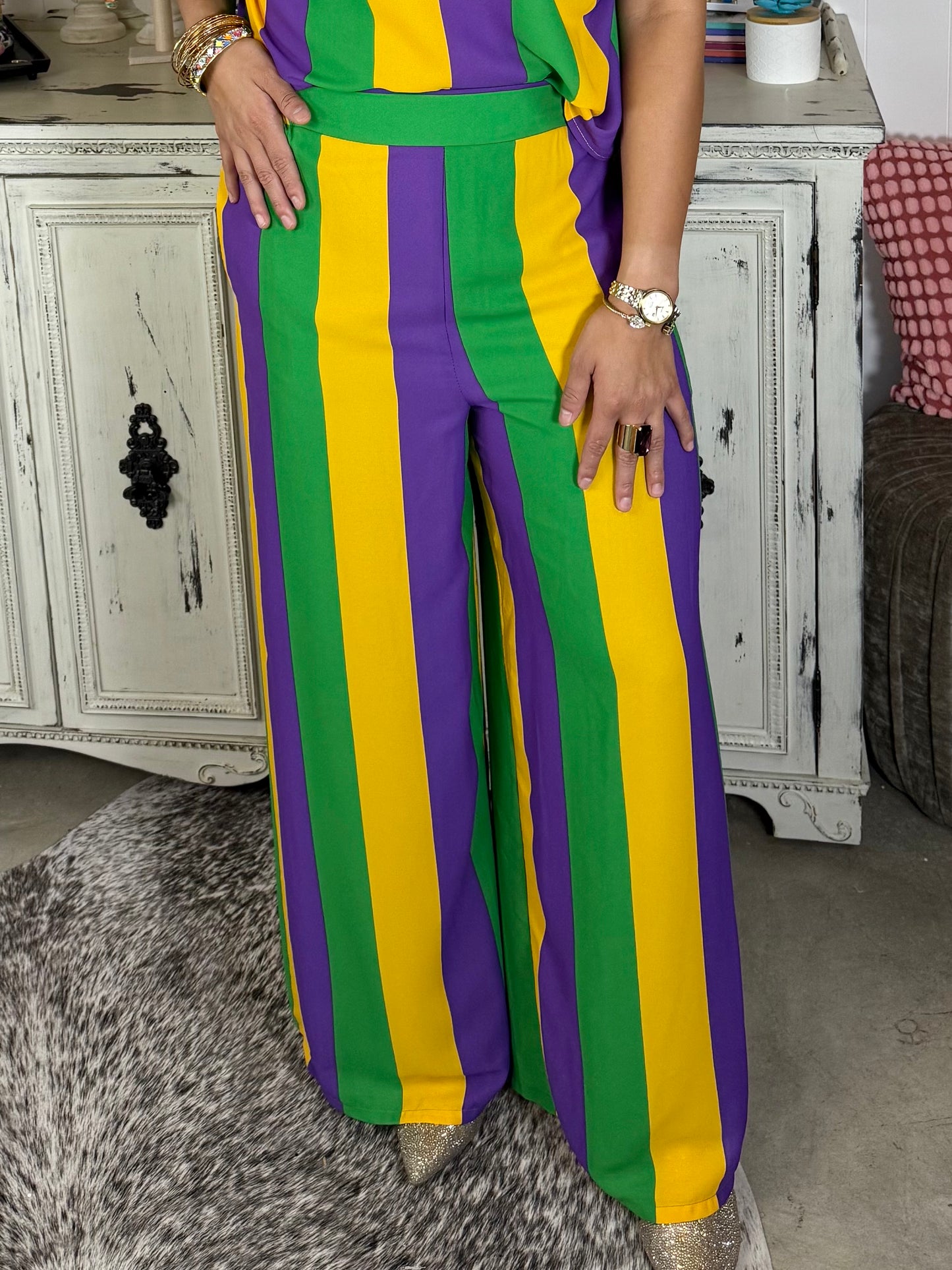 Mardi Gras Striped Pants