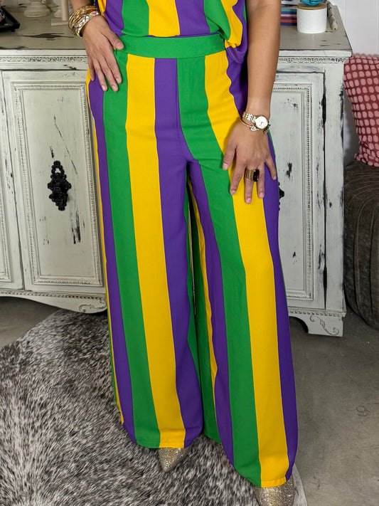 Mardi Gras Striped Pants