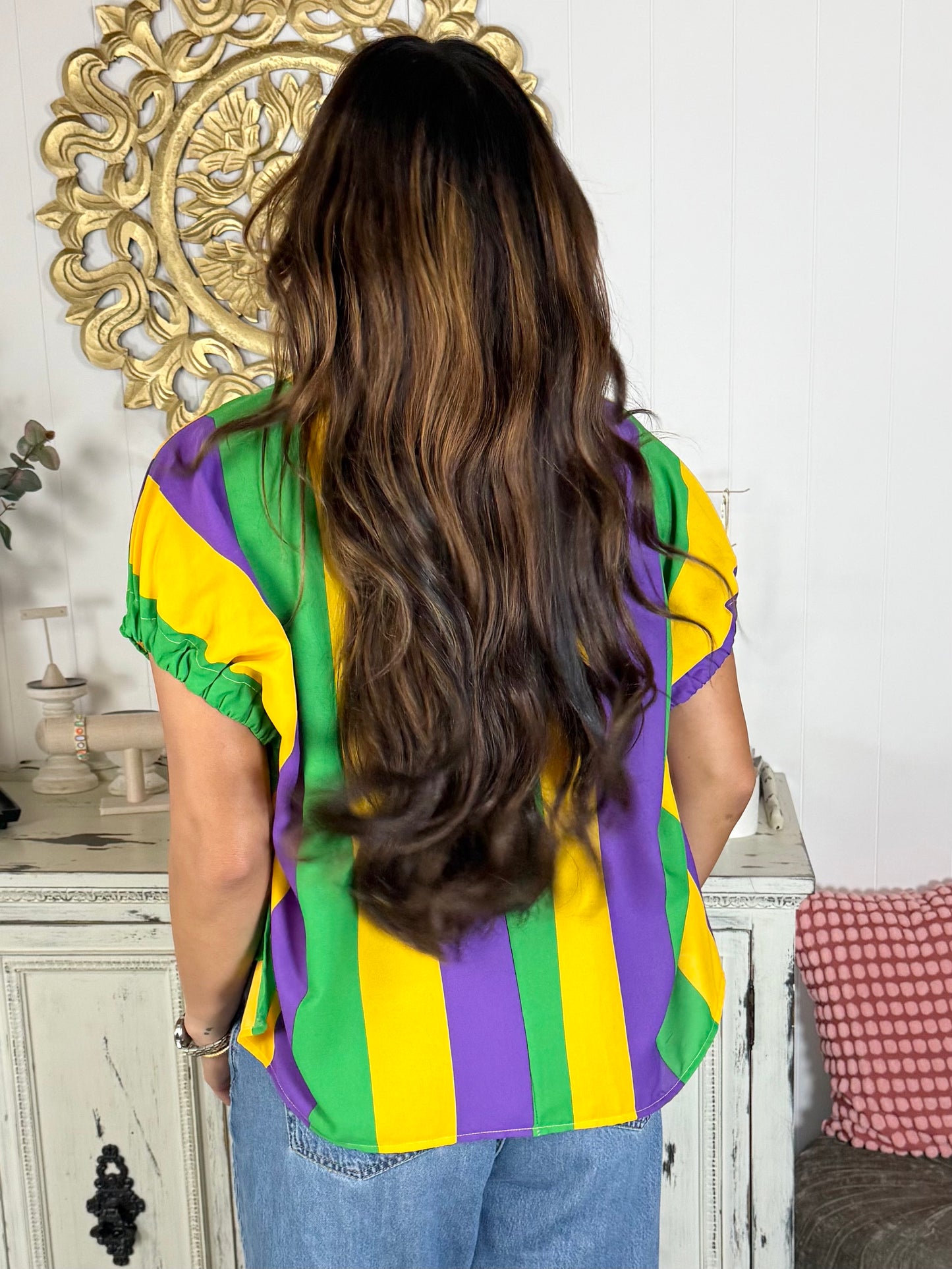 Mardi Gras Striped Top