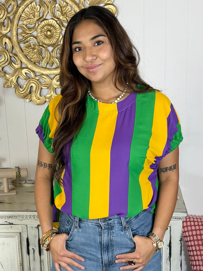 Mardi Gras Striped Top