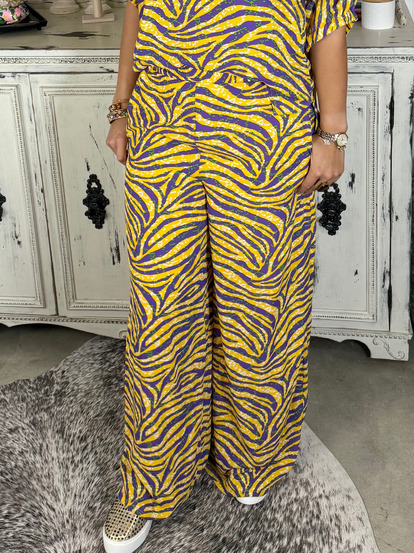 Mardi Gras Animal Print Pants