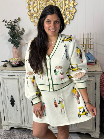 Queen of Sparkles White Golf Icon Cardigan