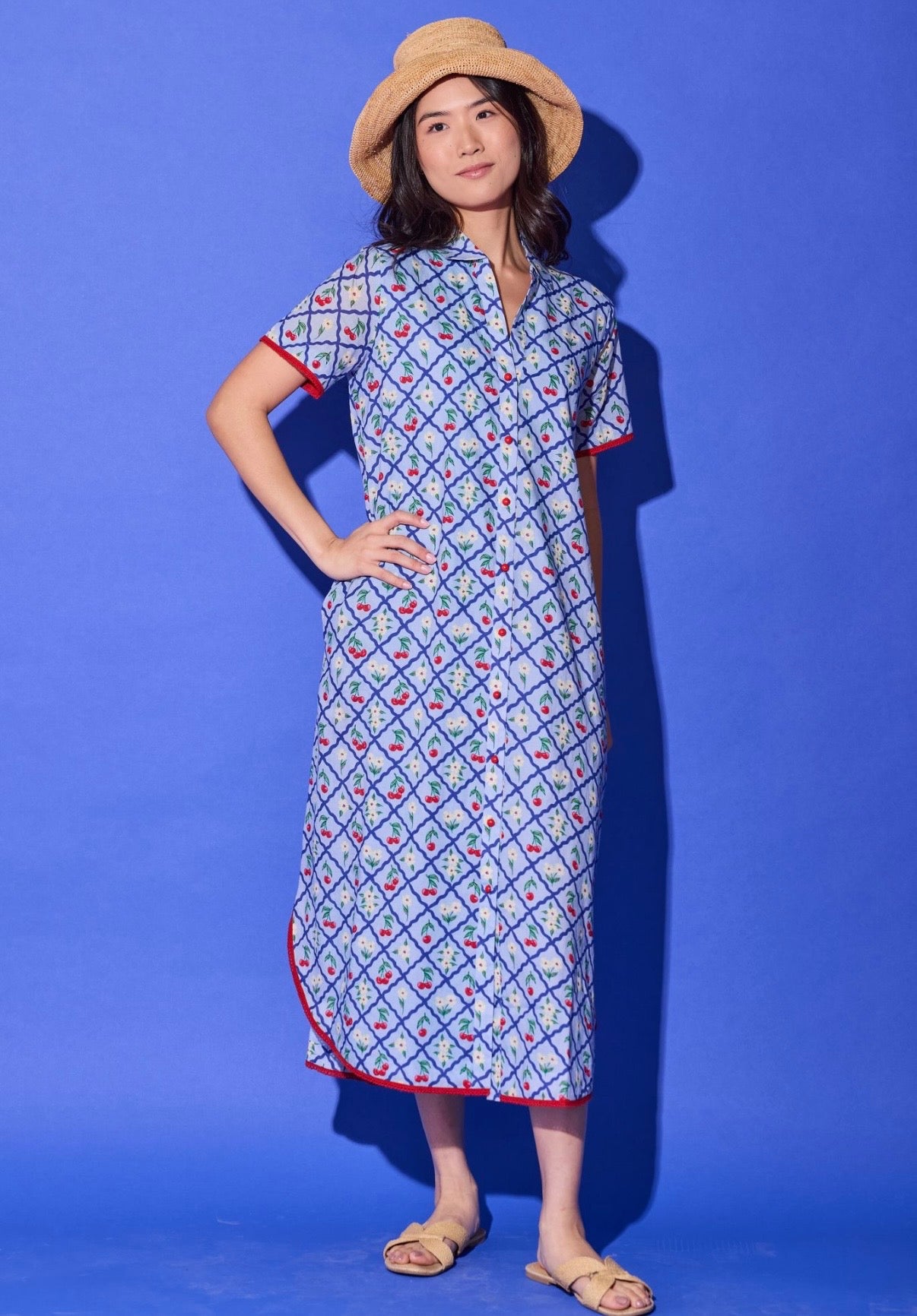 Alden Adair Josie Dress Light Blue Cherry