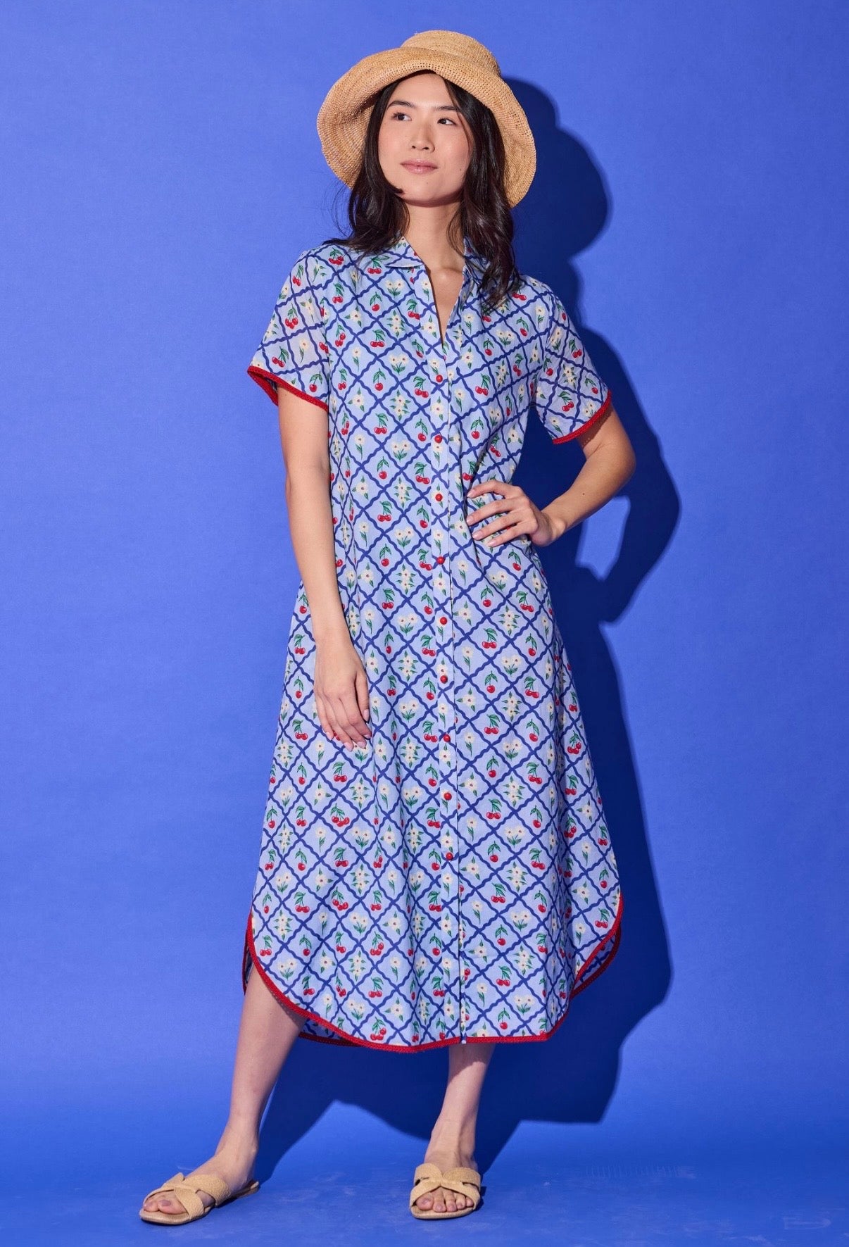 Alden Adair Josie Dress Light Blue Cherry