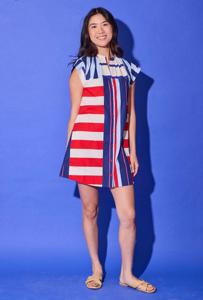 Alden Adair Tucker Dress Maritime Stripe