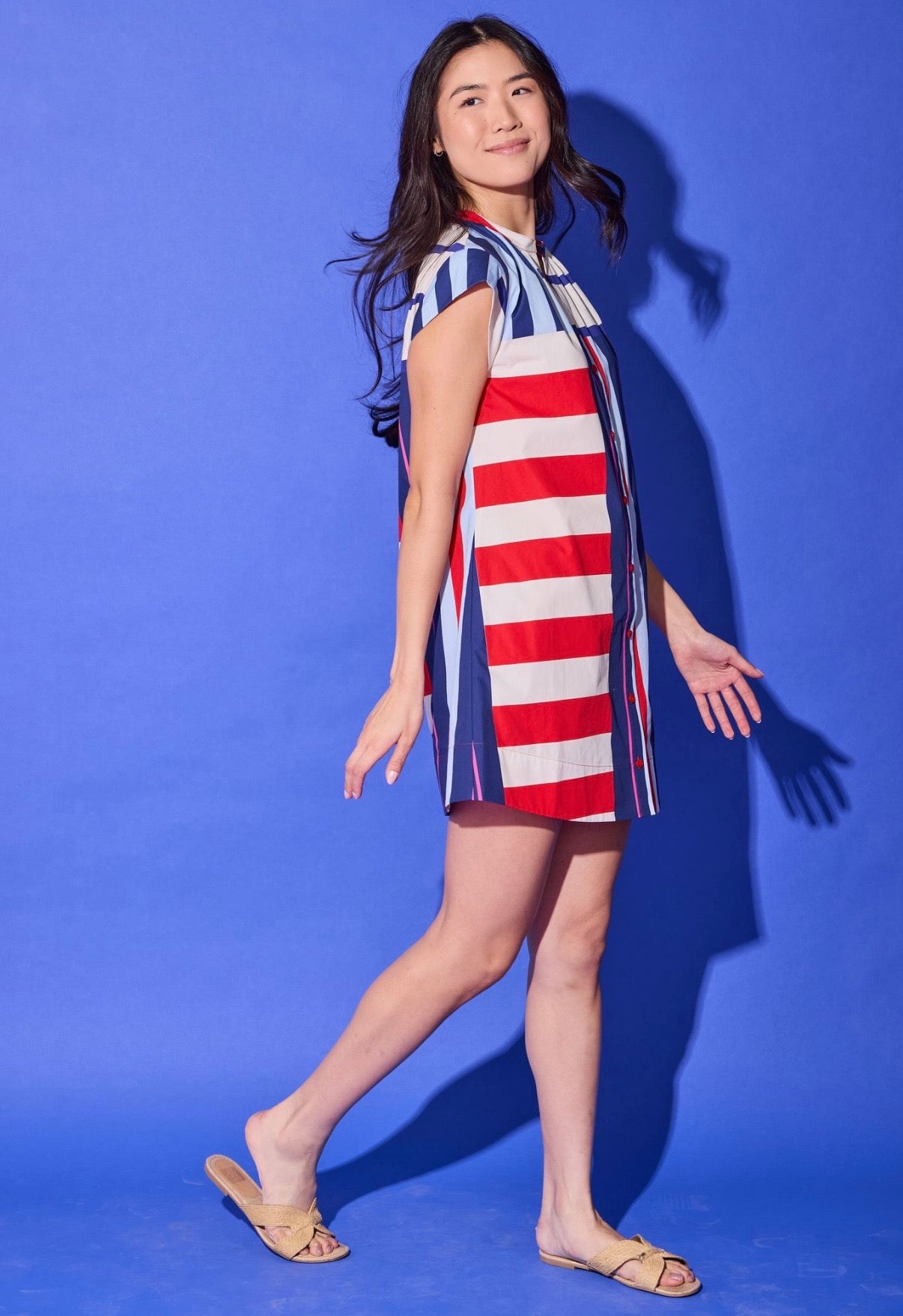 Alden Adair Tucker Dress Maritime Stripe