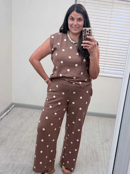 Mocha Dot Lounge Set