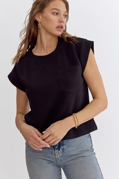 Black Textured Top