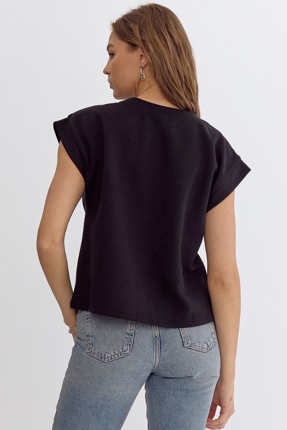 Black Textured Top