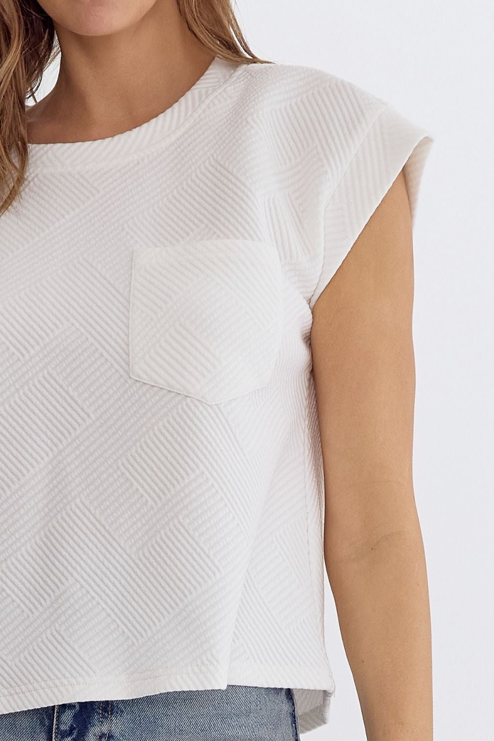 Off White Textured Top