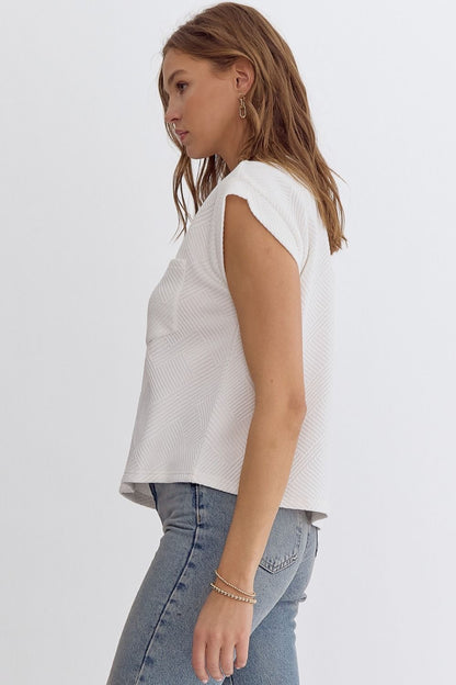 Off White Textured Top