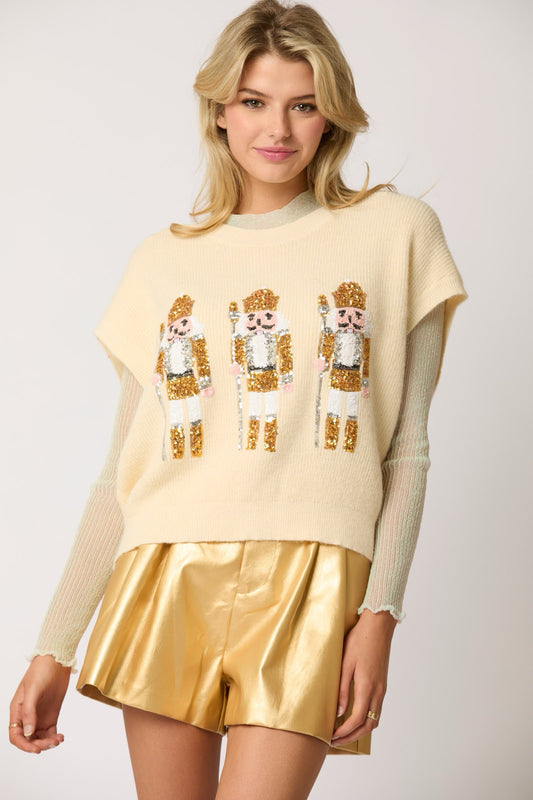 Gold Nutcracker Sweater Vest