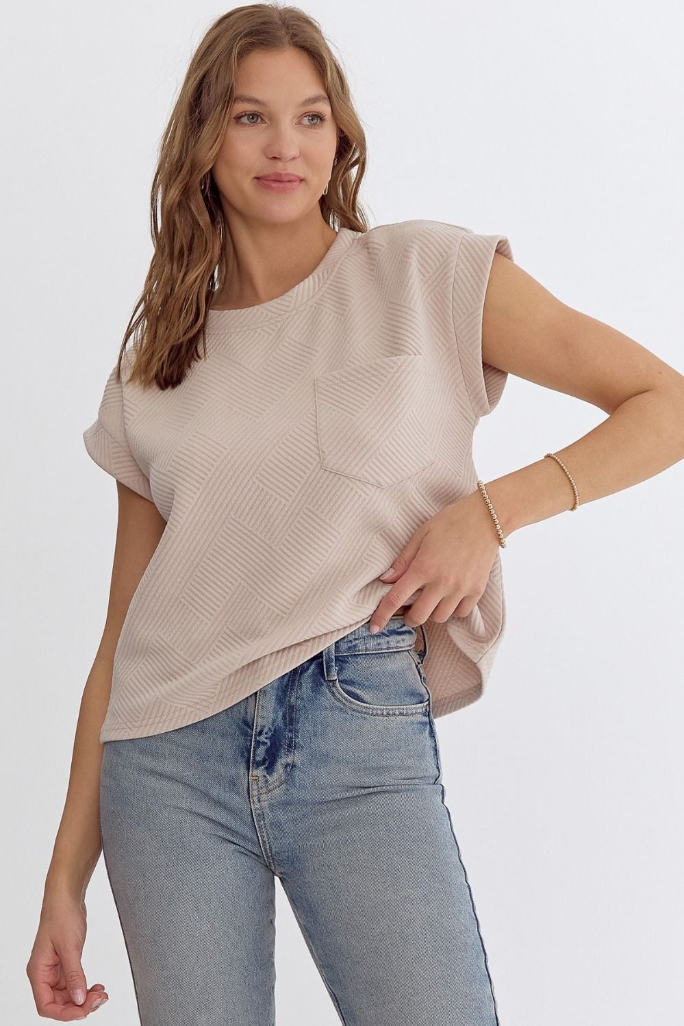 Taupe Textured Top