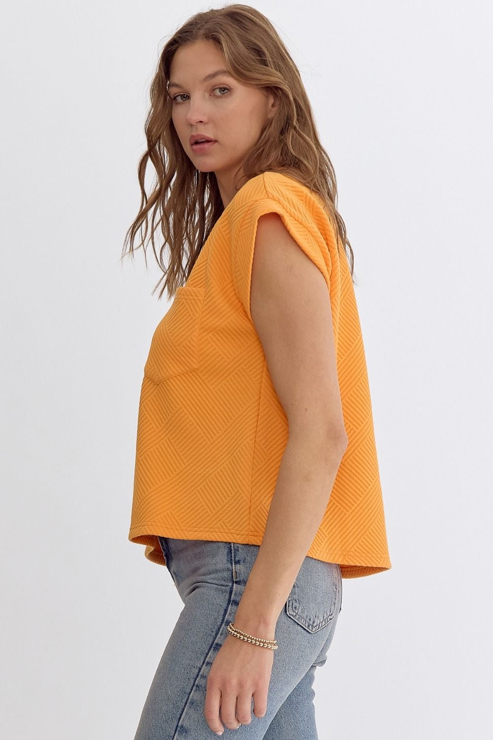 Orange Textured Top