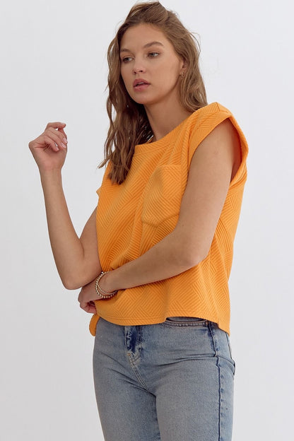 Orange Textured Top