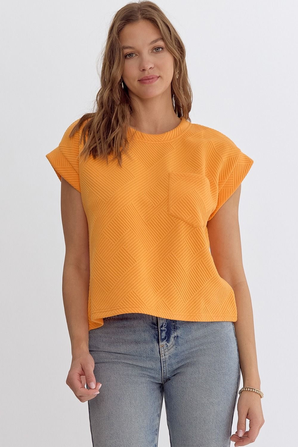 Orange Textured Top