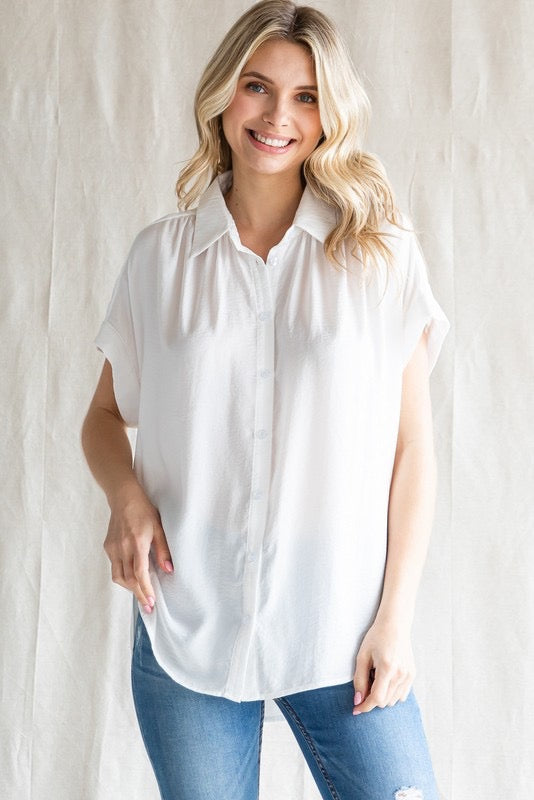 White Button Down Top