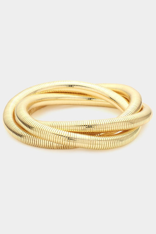 Gold Intertwined Metal Bracelet