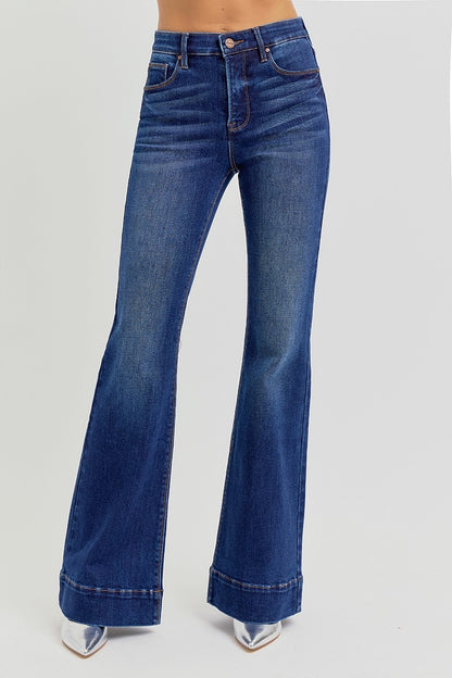 Risen Tummy Control High Rise Flare Jeans