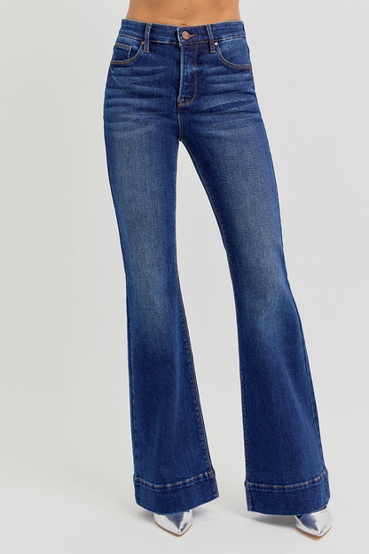 Risen Tummy Control High Rise Flare Jeans