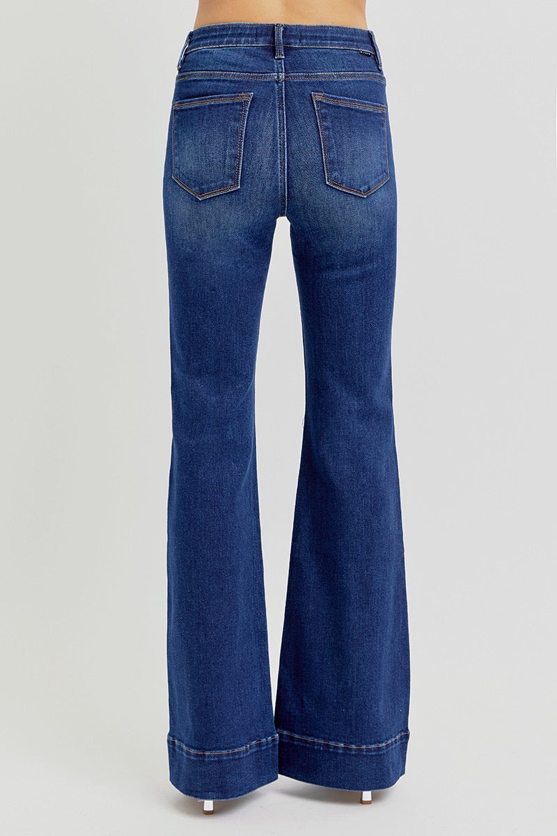 Risen Tummy Control High Rise Flare Jeans