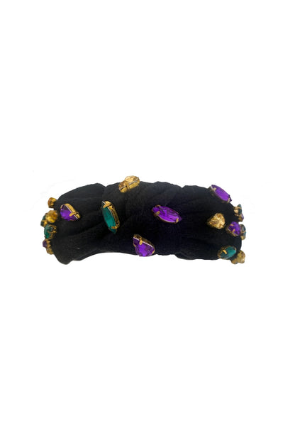 Black Mardi Gras Jeweled Headband