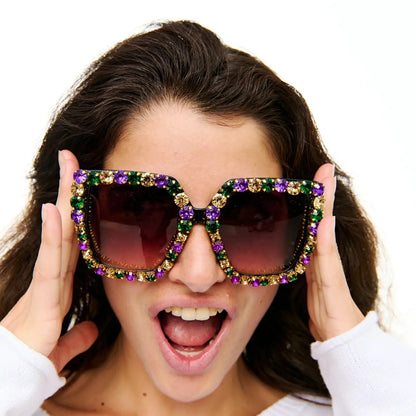 Mardi Gras Rhinestone Sunglasses