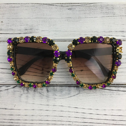 Mardi Gras Rhinestone Sunglasses