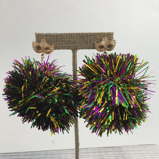 Mardi Gras Tinsel Earrings