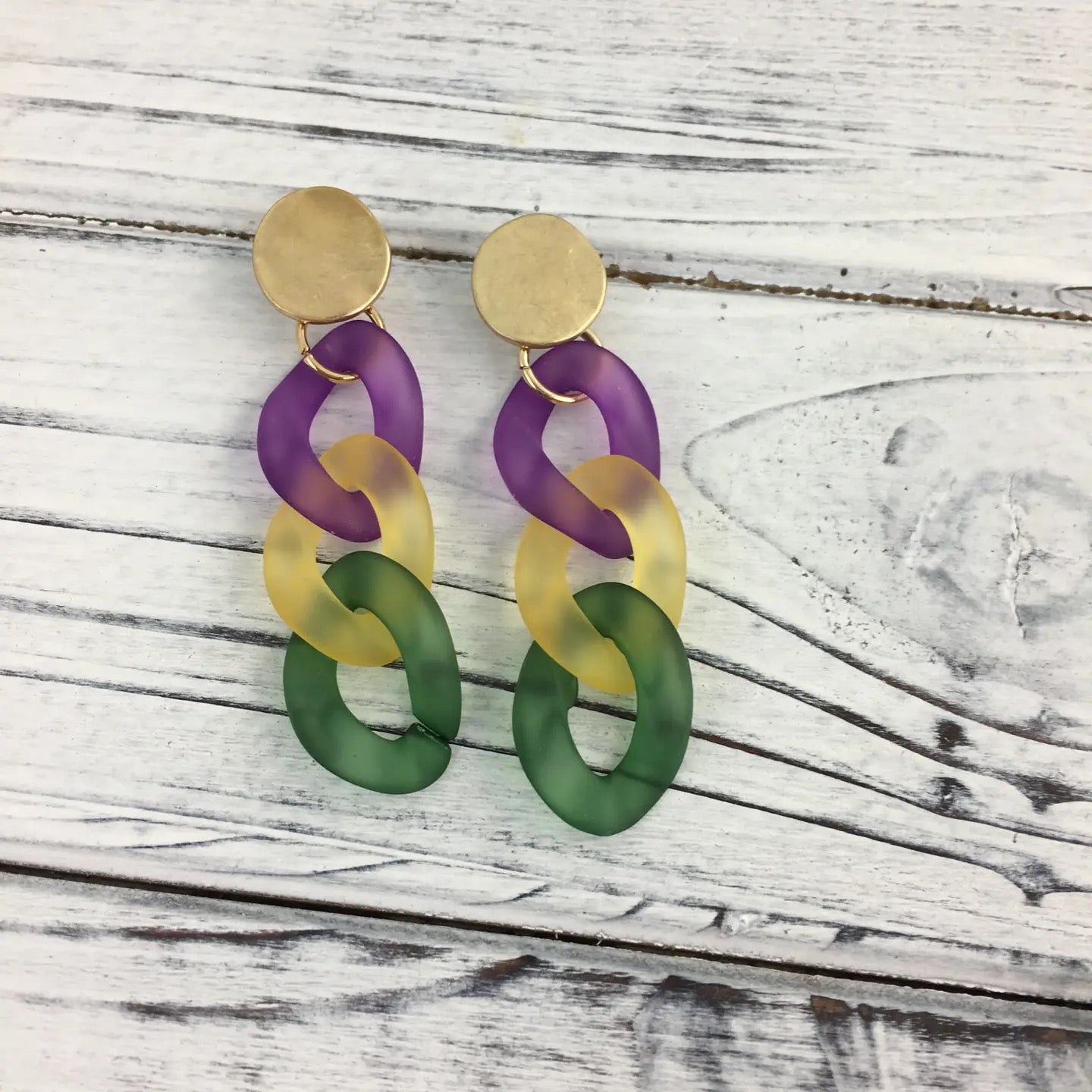 Mardi Gras Chain Earrings