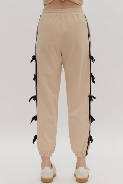 Sand High Waisted Bow Jogger