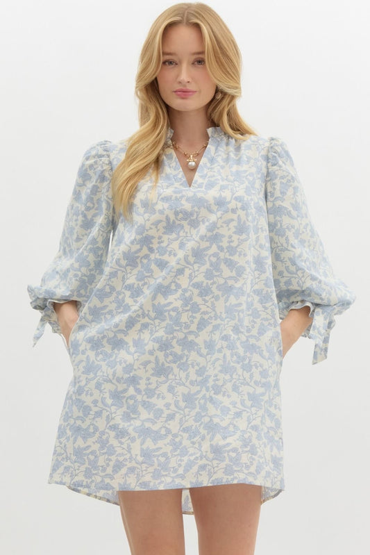 Floral Print Pullover Mini Dress