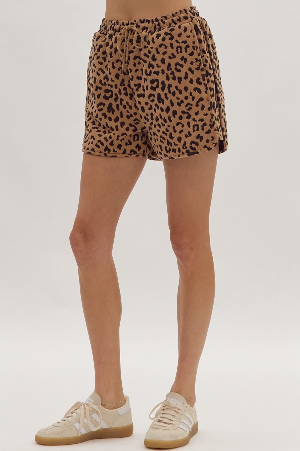 Animal Print Drawstring Shorts