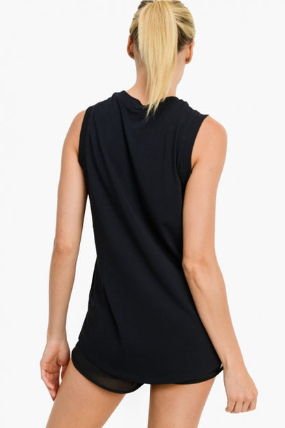 Notched Sleeveless Flowy Tank Top