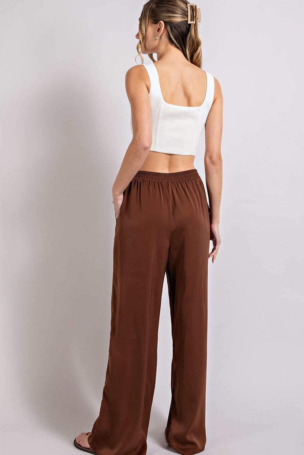 Brown Satin Pants