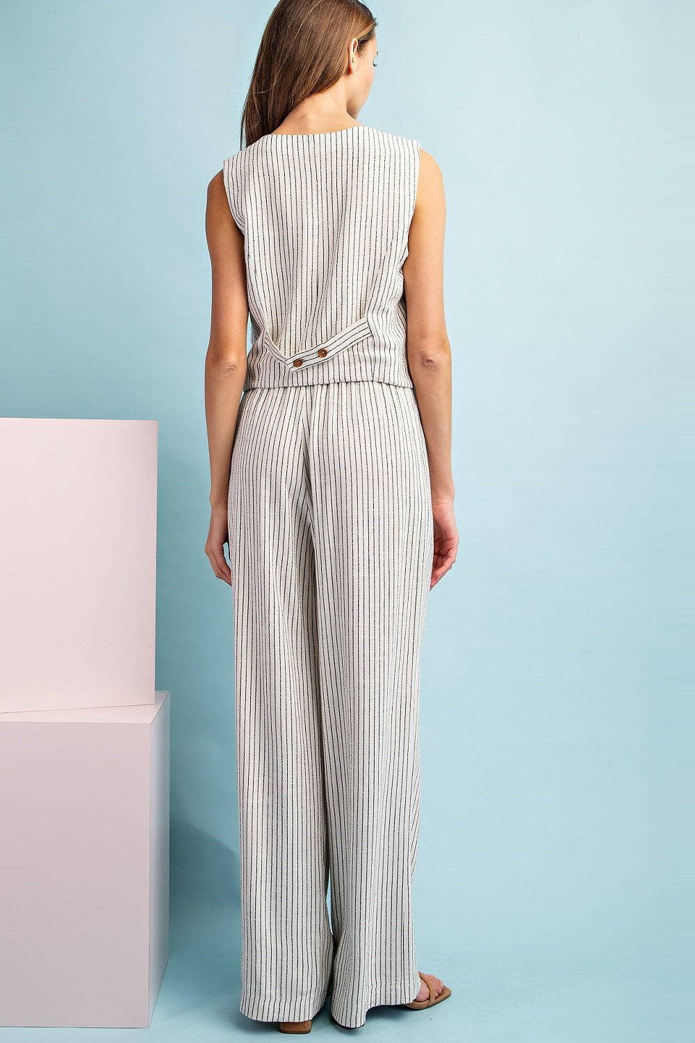 Pinstriped Drawstring Pants